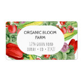 Vegetable boerderij waterverf Verzendadres Etiket (Voorkant)