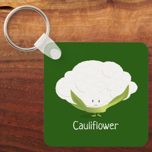 Vegetable Cauliflower Character Food Sleutelhanger (Voorkant)