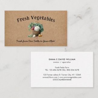 Vegetable Farm Market Agriculture Business Card Visitekaartje