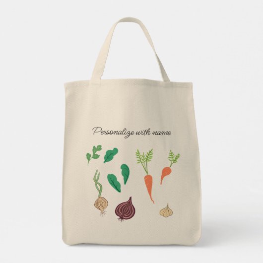 Vegetable Farmers Market Personalized Canvas tas (Achterkant)