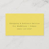 Vegetable Food Design Delivery Service Visitekaartje (Achterkant)