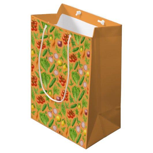 Vegetable Garden Gift Bag — Clementine Medium Cadeauzakje (Voorkant Gekanteld)