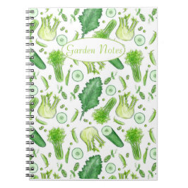 Vegetable Garden Journal Waterverf Celery Kale Notitieboek