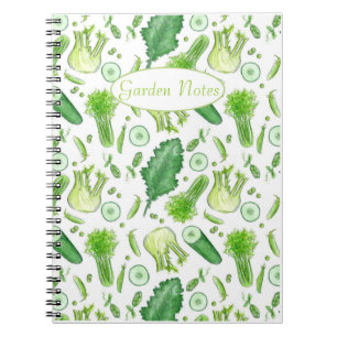 Vegetable Garden Journal Waterverf Celery Kale Notitieboek