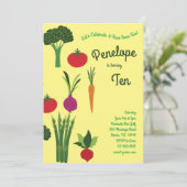 Vegetable Garden Kids Birthday Party Veggies Kaart (Staand voorkant)