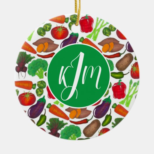 Vegetable Garden Produce Greenmarket Veggies Keramisch Ornament (Voorkant)