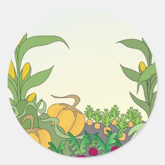 Vegetable Garden Ronde Sticker (Voorkant)
