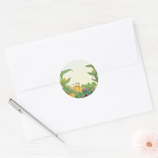 Vegetable Garden Ronde Sticker (Envelop)