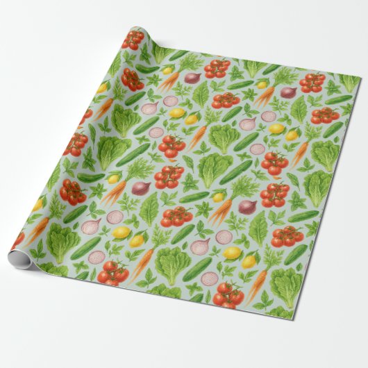 Vegetable Garden Wrapping Paper Cadeaupapier (Uitgerold)