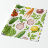 Vegetable Garden Wrapping Paper | Kitchen Gift Cadeaupapier (Uitgerold)