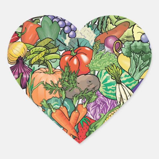 Vegetable Gardener Hart Sticker (Voorkant)