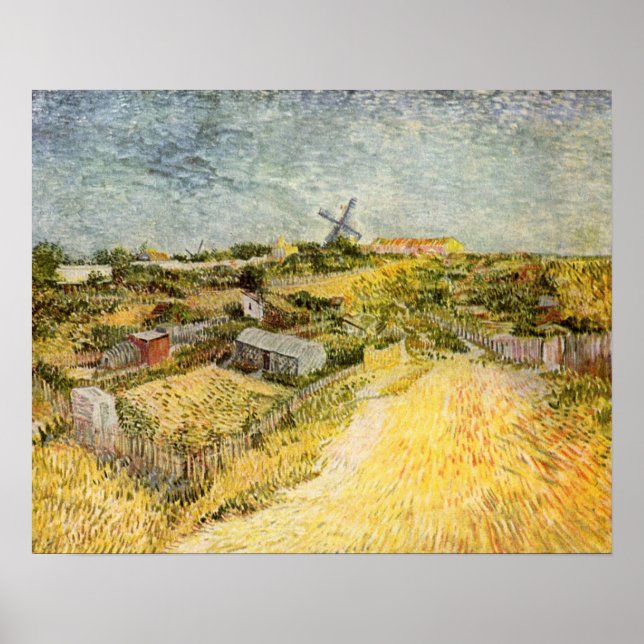 Vegetable Gardens, Montmartre by Vincent van Gogh Poster (Voorkant)
