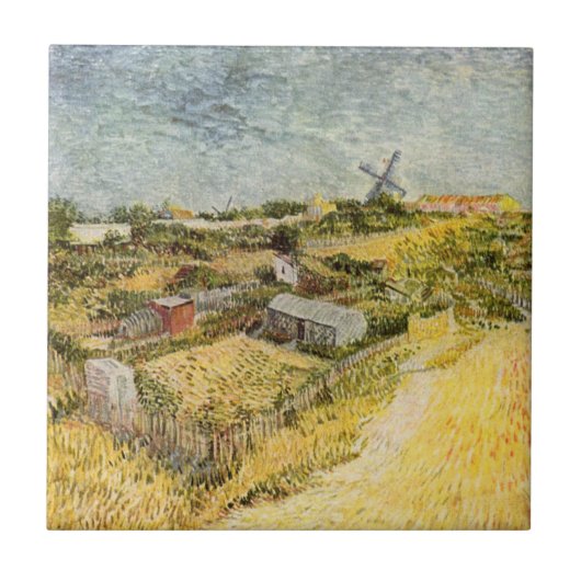 Vegetable Gardens, Montmartre by Vincent van Gogh Tegeltje (Voorkant)