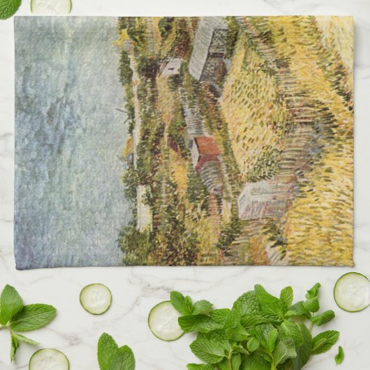 Vegetable Gardens, Montmartre by Vincent van Gogh Theedoek (Gevouwen)