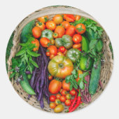 Vegetable Harvest Basket Ronde Sticker (Voorkant)