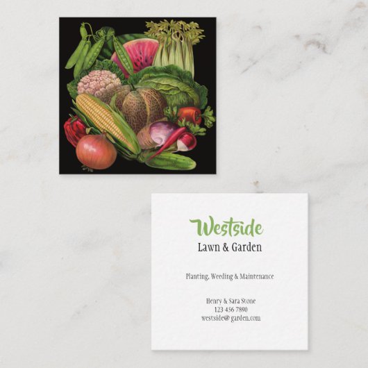 Vegetable Heaven Vierkante Visitekaartje (Voorkant / Achterkant)