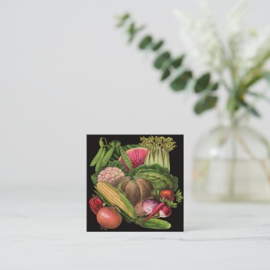 Vegetable Heaven Vierkante Visitekaartje (Staand voorkant)