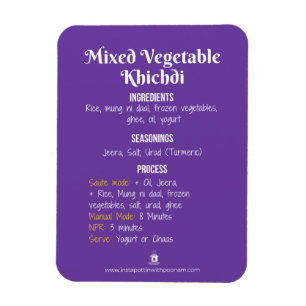 Vegetable Khichdi Recipe Magnet Magneet