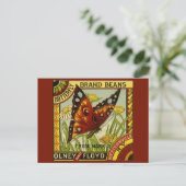 "Vegetable Label Art", "Butterfly Brand Bans" Briefkaart (Staand voorkant)
