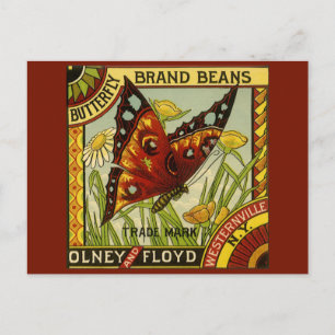"Vegetable Label Art", "Butterfly Brand Bans" Briefkaart