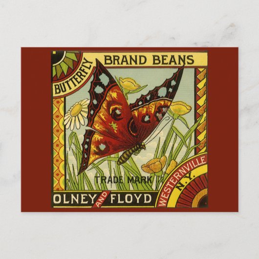 "Vegetable Label Art", "Butterfly Brand Bans" Briefkaart (Voorkant)