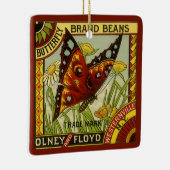  "Vegetable Label Art", "Butterfly Brand Bans" Keramisch Ornament (Rechts)