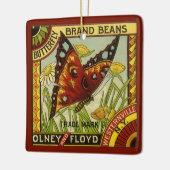  "Vegetable Label Art", "Butterfly Brand Bans" Keramisch Ornament (Links)