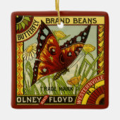  "Vegetable Label Art", "Butterfly Brand Bans" Keramisch Ornament (Voorkant)