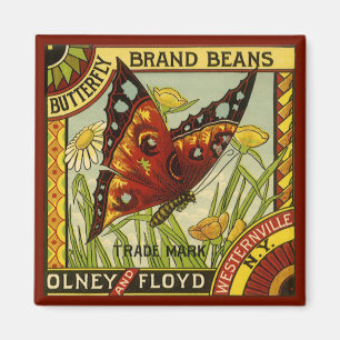  "Vegetable Label Art", "Butterfly Brand Bans" Magneet