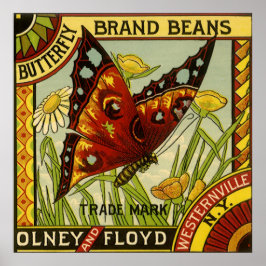  "Vegetable Label Art", "Butterfly Brand Bans" Poster