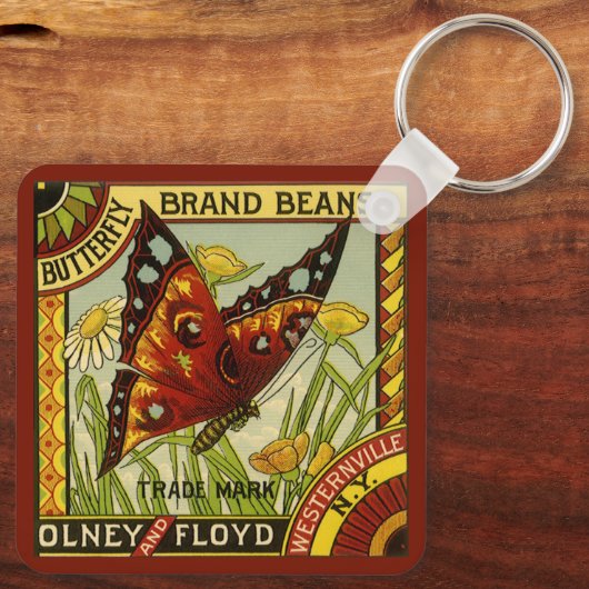  "Vegetable Label Art", "Butterfly Brand Bans" Sleutelhanger (Achterkant)