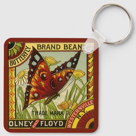  "Vegetable Label Art", "Butterfly Brand Bans" Sleutelhanger (Achterkant)
