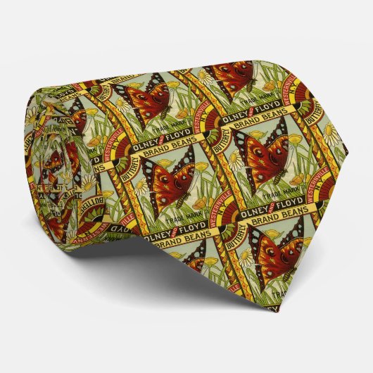  "Vegetable Label Art", "Butterfly Brand Bans" Stropdas (Opgerold)