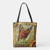  "Vegetable Label Art", "Butterfly Brand Bans" Tote Bag (Achterkant)