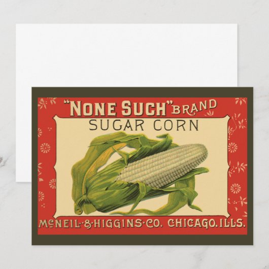  "Vegetable Label Art", geen van deze suikermaïs (Voorkant / Achterkant)