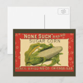  "Vegetable Label Art", geen van deze suikermaïs Briefkaart (Voorkant / Achterkant)