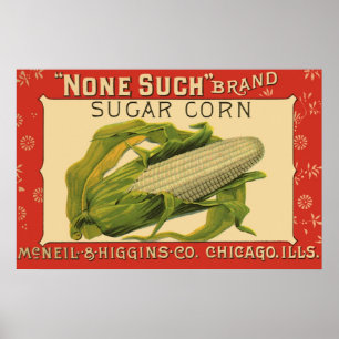 "Vegetable Label Art", geen van deze suikermaïs Poster