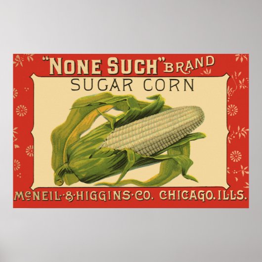  "Vegetable Label Art", geen van deze suikermaïs Poster (Voorkant)