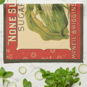  "Vegetable Label Art", geen van deze suikermaïs Theedoek (Gevouwen)