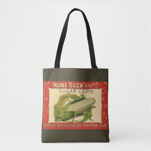 "Vegetable Label Art", geen van deze suikermaïs Tote Bag (Voorkant)