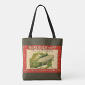 "Vegetable Label Art", geen van deze suikermaïs Tote Bag (Achterkant)
