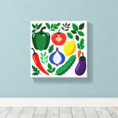 Vegetable pattern canvas afdruk (Insitu (Houten vloer))