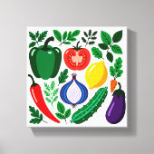 Vegetable pattern canvas afdruk (Voorkant)