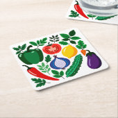 Vegetable pattern kartonnen onderzetters (Schuin)