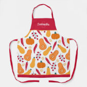 Vegetable Pattern met de naam Oranje en rood oogst Schort (Voorkant)