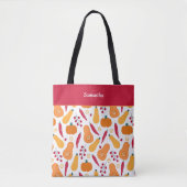 Vegetable Pattern met de naam Oranje en rood oogst Tote Bag (Voorkant)