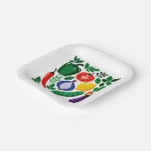 Vegetable pattern papieren bordje (Gebogen)