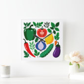 Vegetable pattern vierkante klok (Huis)