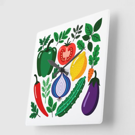 Vegetable pattern vierkante klok (Hoek)