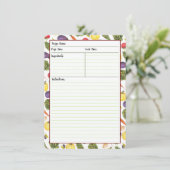 Vegetable Recipe Cards Kaart (Staand voorkant)
